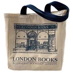 Haowul Frauen Leinwand Schulter Tasche London Bücher Drucken Ladies Casual Handtasche Wiederverwendbares Einkaufsbeutel Großer Kapazität Einkaufsbeutel von Haowul