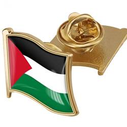 Palästina Flagge Revers Pin Badge National Country Flagge Button Revers Pin Kostenlos Palästina National Emaille Pin Für Männer Frauen von Haowul