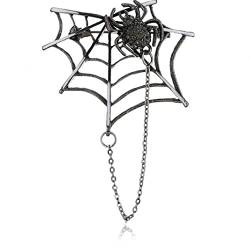 Retro Black Spider Brosche Herrenanzug Halsband Pin Bolder Spinnen Web Insekt Kette Mode Pin Neutrales Mantel Strickzubehör von Haowul