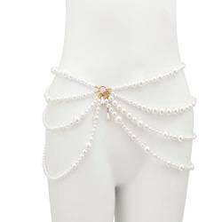 Sexy Perlen Kurzrock Bauchkörperkette Für Frauen Trendy Mehrschichtiger Taillenkette Käfigkette Party Strand von Haowul