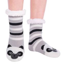 HapiLeap Kindersocken für Jungen und Mädchen Niedliche Tiersocken Weich Flauschig Warm Dick mit Fleece Gefüttert Weihnachtsstrümpfe für Kinder (3-5 Jahre, Panda) von HapiLeap