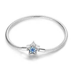 Hapour 925 Plata de Ley Pulsera de Encanto para las Mujeres Mariposa Mejor Amigo Corazón Luna y Estrella Cadena de la Serpiente Pulsera de Encanto con 5A Cubic Zirconia von Hapour