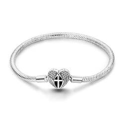 Hapour 925 Plata de Ley Pulsera de Encanto para las Mujeres Mariposa Mejor Amigo Corazón Luna y Estrella Cadena de la Serpiente Pulsera de Encanto con 5A Cubic Zirconia von Hapour