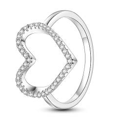 Hapour 925 Sterling Silber Ringe für Damen Cubic Zirkonia Eternity Ring für Frauen Mädchen Schmuck Vintage Ringe von Hapour