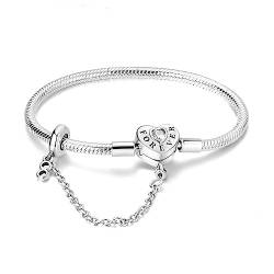 Hapour Armkette Damen Silber 925, Damen Armband für Beads Charms Schmetterling und Stern Kette Charm Armband Geburtstags Geschenk für Frauen Freundin Mama-17CM von Hapour