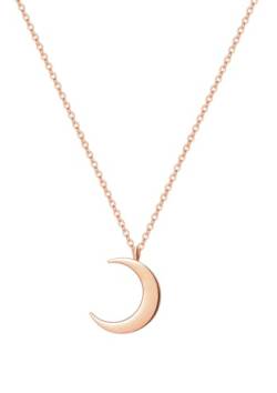 Happiness Boutique Damen Halbmond Kette in Rosegold | Zarte Kette mit Mond Anhänger Edelstahlschmuck von Happiness Boutique