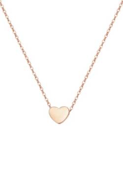 Happiness Boutique Damen Kette mit Herz Anhänger in Rosegold | Filigrane Halskette Minimalist Schmuck aus Titan von Happiness Boutique