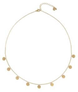 Happiness Boutique Damen Kette mit Mehreren Plättchen in Goldfarbe | Kette Runde Anhänger Geometrischer Schmuck von Happiness Boutique