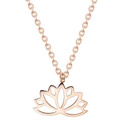 Happiness Boutique Damen Lotus Kette Rosegold | Filigrane Kette mit Lotusblume Anhänger Edelstahlschmuck von Happiness Boutique