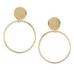 Happiness Boutique Damen Runde Ohrringe Creolen in Goldfarbe | Offen Kreis Ohrringe Edelstahlschmuck von Happiness Boutique