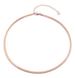 Happiness Boutique Damen Schlangenkette in Rosegold | Schlichte Kette ohne Anhänger aus Edelstahl von Happiness Boutique