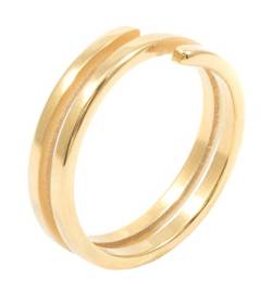 Happiness Boutique Damen Spiral-Ring in Goldfarbe | Minimalist Bandring Edelstahlschmuck von Happiness Boutique