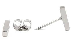 Happiness Boutique Damen Stab Ohrstecker in Silberfarbe | Kleine Ohrringe aus Edelstahl Minimalist Schmuck von Happiness Boutique