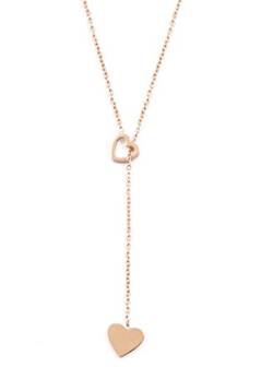 Happiness Boutique Damen Y Kette mit Herz Anhängern in Rosegold | Zarte Kette mit 2 Anhängern Edelstahlschmuck von Happiness Boutique