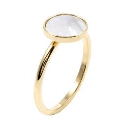 Happiness Boutique Damen Zierlicher Ring mit Kreis | Minimalist Ring in Pastellfarbe Edelstahlschmuck | Wasserfester Ring in Gold - Rosegold, Silber von Happiness Boutique