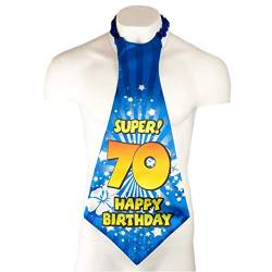 Happium Super Happy Birthday 70 Birthday-Krawatte, Zahl 70, Geburtstagspartyzubehör, Party nach Alter 70, Ideen und Dekorationen, lustige Geburtstagsschärpe von Happium