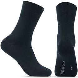 6 Paar Harmonie Herrensocken Herren Business Socken Blau 43-46 Blaue 43 44 45 46 Männer Herrensocken 100 Baumwolle 44-46 Gr. Größe Anzug 42-43 42-45 Baumwoll ohne Gummi (dunkelblau, 43-46) von Happy Bavaria