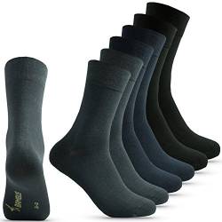 Happy Bavaria 6 Paar Bambus Socken Herren schwarz Bambussocken Herren schwarz blau 47-50 Viskose Antibakteriell ohne Gummibund Naht (gemischt, 47-50) von Happy Bavaria