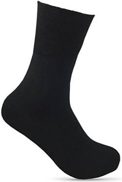 Happy Bavaria 97% Diabetikersocken Herren ohne Gummi Herrensocken schwarz 39-42 ohne Gummizug Diabetiker 100% baumwolle Naht (6x schwarz, 39-42) von Happy Bavaria