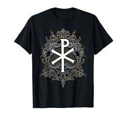 Christogramm Jesus Christus Symbol Chi Ro Alpha Omega katholisch T-Shirt von Happy Catholics