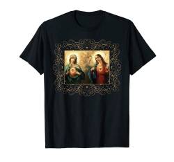 Herz-Jesu und Unbeflecktes Herz Bild Jesus und Maria T-Shirt von Happy Catholics