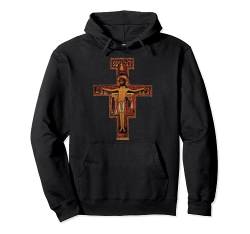 Katholisches Franziskus von Assisi San Damiano Cross Pullover Hoodie von Happy Catholics