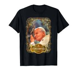 St. Papst John Paul II Kreuz katholischer Heiliger Polnisch T-Shirt von Happy Catholics