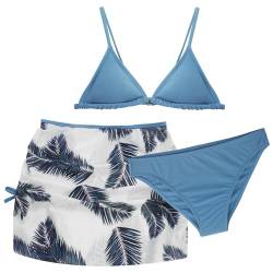 Bikini mit Rock 3 Piece Swimwear Crisscross Bikini Sets Cover Up Sommer Sandstrand 9-10Jahre von Happy Cherry