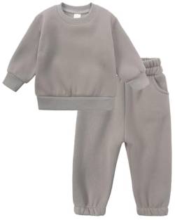 Happy Cherry Baby Kleidung Jungen Mädchen Trainingsanzug Kinder Fleece Trainingsanzug Full Set Langarm Sweat Anzug Kind Herbst Winter Pullover + Jogginganzug 100 von Happy Cherry