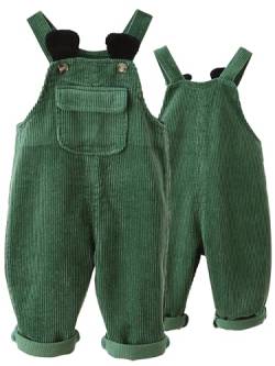 Happy Cherry Baby Mädchen Jungen Kordsamt Latzhosen Einteilig Knopf Lätzchen Hose Kleinkind Ärmellos Cord Overalls mit Verstellbarem Hosenträger 110 von Happy Cherry