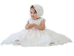 Happy Cherry Baby Mädchen Prinzessinenkleid Blumen Spitze Tüll Taufkleid Hochzeits Festlich Kleider Weiß 12-15 Monate von Happy Cherry