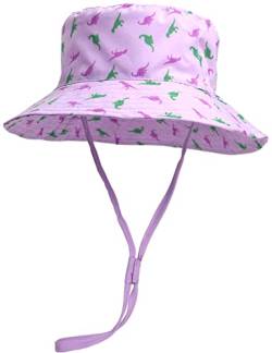 Happy Cherry Baby Mütze Sommer Fischerhut UV Schutz Sonnenhut Kleinkinder Breite Krempe Hut mit Kordelzug B-Violett - Größe 54cm von Happy Cherry