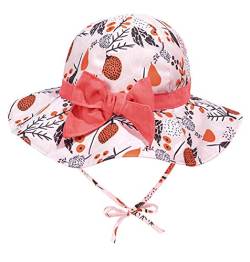 Happy Cherry Baby Sonnenhut UV Schutz Atmungsaktiver Baumwolle Fischerhut Mädchen Junge Breite Krempe Nackenschutz Hut (Bild 1, 2-3 Jahre) von Happy Cherry