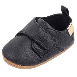 Happy Cherry Babyschuhe für die ersten Schritte, weiches Leder, rutschfest, Sneaker für Babys, Mädchen, Jungen, 0-18 Monate, Schwarz , 12-18 mois Large von Happy Cherry