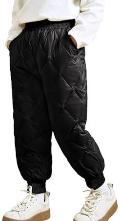 Happy Cherry Jungen Mädchen Schneehose Kinder Winddichte Daunenhose Ultraleichte Warme Stepphose Elastischer Bund Winter Thermohose 8-9 Jahre von Happy Cherry