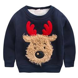 Happy Cherry Jungen Pullover Kids Warme Sweatshirt Streetwear Oberbekleidung, Jungen,für Körpergröße 90-130cm (Dunkelblau, Empfehlende Körpergröße: 95-100cm) von Happy Cherry