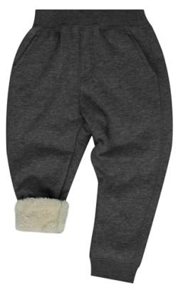 Happy Cherry Jungen Winterhose aus Fleece Futter Kinder Warm Hose Verdickte Sport Outdoorhose Größe 100/ DE Größe 98-104-Grau von Happy Cherry