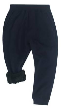 Happy Cherry Kinder Gefütterte Hose Winter Dicke Outdoorhose Mädchen Jungen Warm Schneehose Größe 120/ DE Größe 116-122-Navy 2 von Happy Cherry