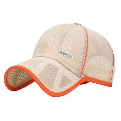 Happy Cherry- Kinder Jungen Mädchen Baseball Cap Aushöhlen Mesh Mütze Sommer Casual Sonnenschutz für Grundschüler Reisesport Tennis Atmungsaktives Kind Sonnenhut Einstellbare Snapback Light Beige von Happy Cherry