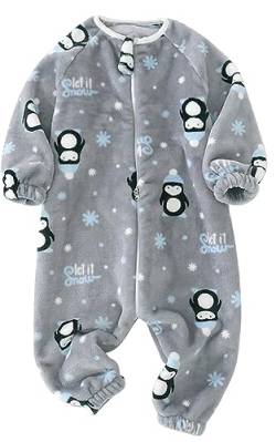 Happy Cherry Kinder Pyjama Overall Onesie Schlafsack mit Füßen Winter Schlafanzug Jungen Mädchen Schlafstrampler Warme Schlafoverall Größe 100 von Happy Cherry