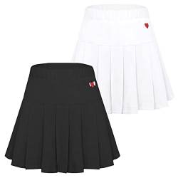 Happy Cherry Kinder Sport Rock Schuluniform Tennisrock mit Unterhose Mädchen Faltenrock Hersteller 160/DE Größe 152-158-2 Stück-A von Happy Cherry