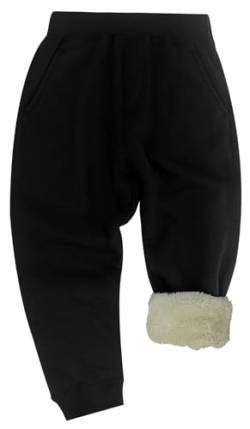 Happy Cherry Kinder Winterhose Dicke Warme Outdoor Hose mit Fleece Sweatpant Elastische Taille Jogginghose mit Taschen Größe 110/105-115 von Happy Cherry