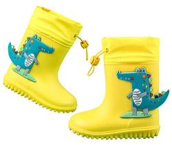 Happy Cherry- Kleinkind Kinder Gummistiefel Regen Stiefel Rutschfeste Wasserdichte TPR Baby Regenschuhe Wellington Leicht Jungen Mädchen Stiefel Gefütterte für 1-7 Jahre von Happy Cherry