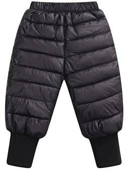 Happy Cherry Kleinkinder Winterhose Leichte Daunenhose Baby Dicke Winddicht Hose Schneehose mit elastischem Bund EU-Größe 110-116 - Schwarz 1 von Happy Cherry