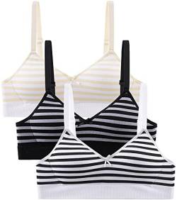 Happy Cherry Mädchen BH Bügellos Sport Bralette mit Verstellbarer Schultergurt Teenager Unterwäsche 3 Stück-A-80AB von Happy Cherry