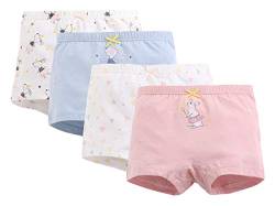 Happy Cherry Mädchen Unterhose Kinder Boxershorts Baumwolle Höschen 6er Schlüpfer Cartoon Unterwäsche Gedruckt Pantys-100-150cm (J((4 Stück)), 110(4-5 Jahre Alt)) von Happy Cherry