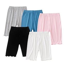 Happy Cherry- Mädchen Unterrockshose 4er Pack Tanzshorts Sicherheitskleid Short für Kinder Dancing Bike Stretchy Pants Atmungsaktiv und Sicherheitsmodal Kleinkind-Schlüpfer Sommer dünn Atmungsaktiv von Happy Cherry