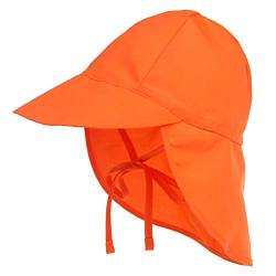 Happy Cherry - Schirmmütze mit Nackenschutz Mütze für Kinder Junge Mädchen Unisex Bindebändern Sonnenschutz UV Schutz Baby Cap Atmungsaktiv Schnelltrocknend - Orange - 3-18 Monate von Happy Cherry