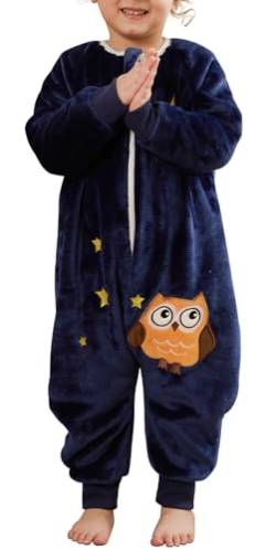 Happy Cherry Schlafanzug Baby Winter Schlafsack mit Füßen Jungen Mädchen Pyjama Overall Onesie Schlafstrampler Warme 2-3 Jahre von Happy Cherry