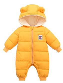 Happy Cherry - Schneeanzug Baby Winter Overall mit Kapuze Junge Mädchen Strampler Warmer Dicker Spielanzug Kinder Schneenanzüge Lange Ärmel Kleinkind Wintermantel - 12-18 Monate von Happy Cherry